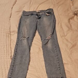 Guess Light Blue Ripped Skinny Jeans